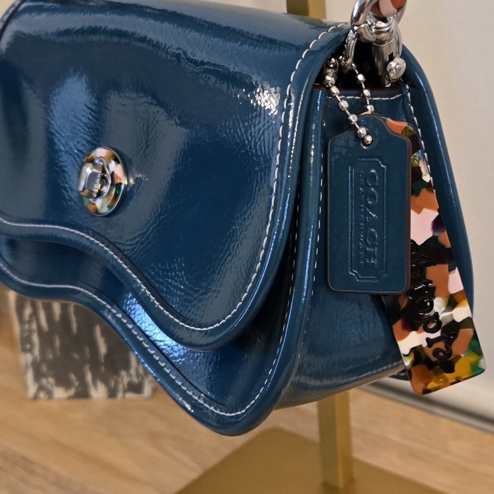 Coach Coachtopia Wavy Dinky Crossbody – Deep Turquoise (CQ056) NWT - Picture 4 of 10